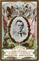 Souvenir of the Celebration of the Rt. Hon. Joseph Chamberlain's 70th Birthday and 30th year of Parliamentary Representation of Birmingham. Art Nouveau, floral, litho