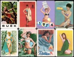1965-1975 16 db hölgyeket ábrázoló reklámos kártyanaptár