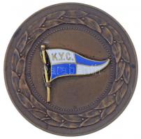 1939. K.Y.C. / 1879-1939 részben zománcozott Br sportérem Berán N BPest gyártói jelzéssel (45mm) T:1-,2