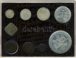 Hollandia 1906-48. 1/2c, 1c, 5c (2x) klf, 10c Ag, 25c Ag, 1/2G Ag, 1G Ag, 2 1/2G Ag kereskedői szett...