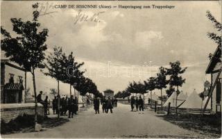 Camp de Sissonne (Aisne), Haupteingang zum Truppenlager / WWI French military camp