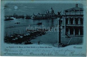 1899 Venezia, Venice; La Piazzetta di S. Marco col Canal Grande e la Chiesa della Salute / square, church, boats, canal. Gobbato Ferdinando (Rb)