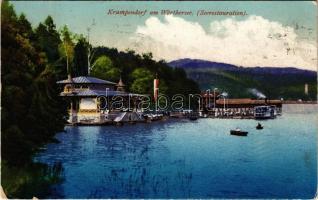 1917 Krumpendorf am Wörthersee (Kärnten), Seerestauration / restaurant, boats (EK)