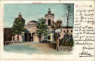 1900 Hinterbrühl, Pfarrkirche. Kunstanstalt Karl Schwidernoch No. 5210. / parish church (tear)