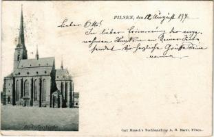 1897 (Vorläufer!) Plzen, Pilsen; Stadtpfarrkirche / parish church. Carl Maasch