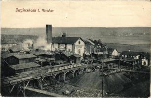 1916 Nyrany, Nürschan; Zieglerschacht / coal mine, industrial railway (EK)