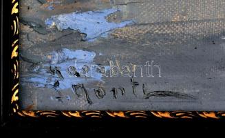 S. Montl (?) jelzéssel: Kikötő. Olaj, vászon. Fa keretben. 60x80 cm