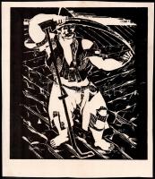 Derkovits Gyula (1894-1934): Dózsa György. Fametszet, papír, jelzés nélkül, foltos. 28,5x26 cm.