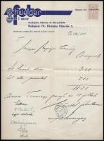1940 Bp. IV., Schweiger fényképész műterem és fotószaküzlet fejléces levélpapírjára írt számla, rajta a tulajdonos aláírásával