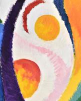 MT jelzéssel: Kompozíció. Olaj, papír. Feltekerve. 86x61 cm