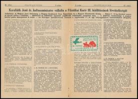 A Filatéliai Kurír különszáma a III. Filprok kiállításról ráragasztott levélzáróval + 1 emlékív