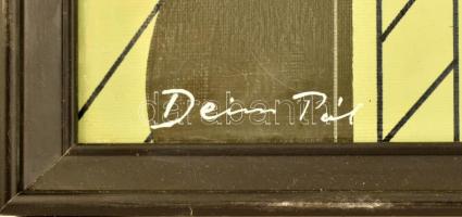 Deim Pál (1932-2016): Egy rendszerben. Akril, vásznazott lemez, jelzett. Hátoldalán autográf felirat...