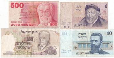 Izrael 1968-1982. 4db klf bankjegy T:III,III- Israel 1968-1982. 4pcs of diff banknotes C:F,VG