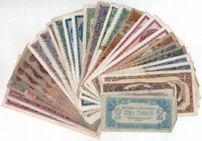 30db-os vegyes magyar, nagyrészt Pengő bankjegy tétel T:III,III-