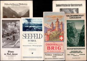cca 1920-1940 Vegyes osztrák és német utazási prospektus tétel, 12 db. Német nyelven. Változó állapotban.