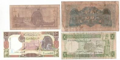 Szíria 1942-1998. 8db-os bankjegy tétel, közte 1942. 50p T:I-IV Syria 1942-1998. 8pcs of banknotes, including 1942. 50 Piastres C:UNC-G