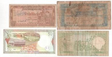 Szíria 1942-1998. 8db-os bankjegy tétel, közte 1942. 50p T:I-IV
Syria 1942-1998. 8pcs of banknotes,...