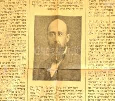 cca 1930-1940 Jiddis nyelvű román választási plakát, amely Nicolae Iorga mellett protezsál, Tip. de ...