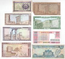 Libanon 1942-2001. 8db-os bankjegy tétel, közte 1942. 5p T:I-IV
Lebanon 1942-2001. 8pcs of banknote...