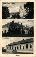 1940 Ároktő, Evangélikus templom és paplak, elemi iskola, községháza
