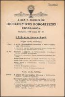 1938 Bp., XXXIV. Nemzetközi Eucharisztikus Kongresszus programja, tervezet, hajtott