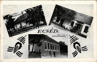1937 Ecséd, hitelszövetkezet, községháza, Hangya szövetkezet üzlete és saját kiadása (EK)