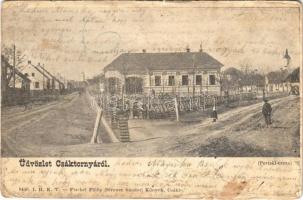 1901 Csáktornya, Cakovec; Perlaki utca. Fischel Fülöp (Strausz Sándor) kiadása / street view (szakadás / tear