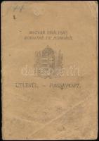 1923 Bp., Magyar Királyság által géplakatos számára kiállított fényképes útlevél, gyűrődésekkel, kopottas állapotban / Hungarian passport, little damaged condition