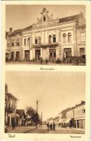 1942 Técső, Tiacevo, Tiachiv, Tyachiv (Máramaros); Korona szálloda, utca, üzletek. Kárpátaljai Hangya Szövetkezet kiadása / hotel, street view, shops (EK)