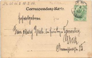 1906 Mostar, Bahnhof / vasútállomás, katonák, vonat / railway station, K.u.K. soldiers, train. Ateli...