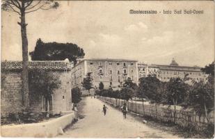 1944 Cassino, Monte Cassino; Montecassino, Lato Sud Sud-Ovest / abbey, street view (kis szakadás / small tear)