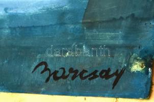 Barcsay jelzéssel: Kitekintés. Vegyes technika, papír, kartonra kasírozva. 60,5x42 cm