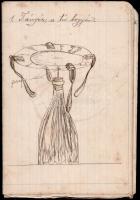 cca 1910 100 db bűvésztrükköt bemutató könyvecske, kézzel írva és rajzolva, 62p