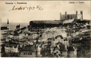 1913 Pozsony, Pressburg, Bratislava; látkép várral / general view with castle