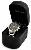 Emporio Armani férfi automata kronográf karóra, működik, eredeti dobozában, szép állapotban, d: 4cm