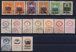 1934-1946 Váltóilletékbélyegek 16db klf három db postatiszta
