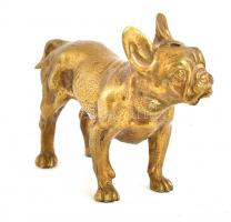 Mopsz kutya bronz szobrocska h: 10 cm, m:7,5 cm