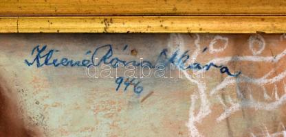 Kliené Róna Klára (1901-1987): Női arckép, 1946. Pasztell, papír. Üvegezett fa keretben. 68×48 cm