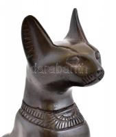 Básztet egyiptomi macska istenség szobor. Őrleményből 26,5 cm