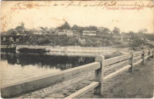 1911 Dunaújváros, Dunapentele, Sztálinváros; Duna részlet, uszályok. Kánitz József és Fia kiadása (fl)