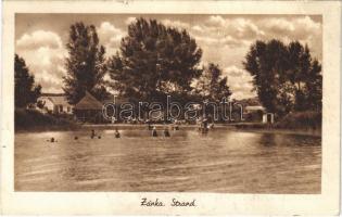 1937 Zánka, strand, fürdőzők (EB)