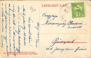 1915 Ószőny, Szőny (Komárom, Komárno); Római katolikus templom a plébániával, Felső utca, Steiner Sa...