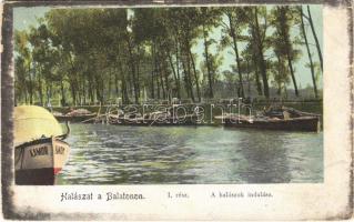 Balaton, Halászat a Balatonon I. rész. A halászok indulása, csónakok (kis szakadás / small tear)