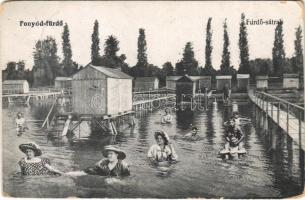 1917 Fonyód, fürdő sátrak, fürdőzők (EB)