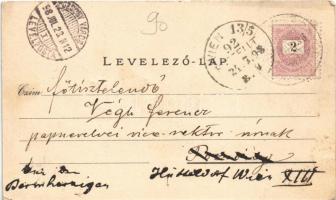 1898 Fonyód, Balatonfonyód; Fürdőtelep. Fejjel-lefelé is fordítható litho képeslap / upside-down rev...