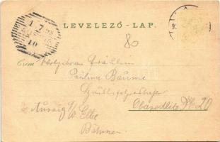 1898 Baja, Corso, Fő tér, Tóth Kálmán tér és szobor. Rudolf Oesterreicher Art Nouveau, litho (EB)