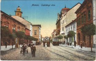 Miskolc, Széchenyi utca, villamosok