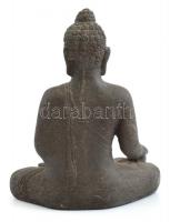 Ülő Buddha. Faragott kő szobor. Jelzés nélkül. m: 19,5 cm