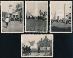 1941 Bp. Városliget, Budapesti Nemzetközi Vásár, 4 db fotó, Mihál fotó Békéscsaba pecséttel, jó állapotban, 8,5×6 cm