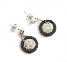 Ezüst(Ag) fülbevalópár, jelzett, dobozban, h: 5 cm, bruttó: 6,25 g